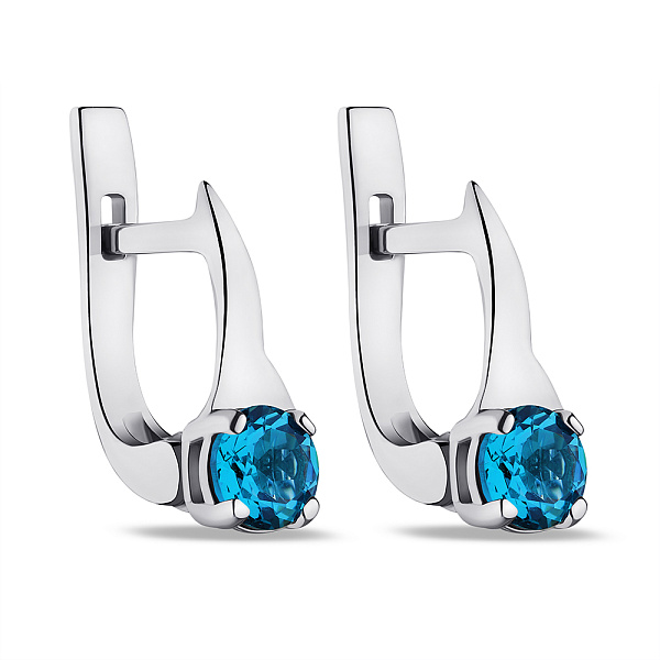 Срібні сережки з аквамаринами (арт. 7502/573Амсп) – зображення 1