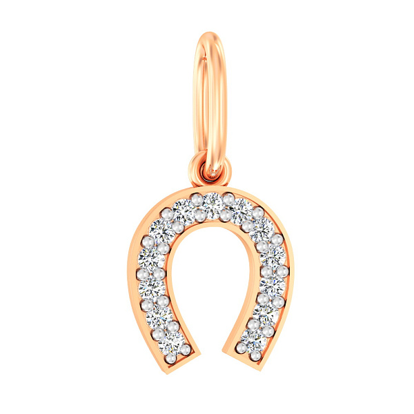 Золотая подвеска Подкова с фианитами (арт. 440312) – изображение 1
