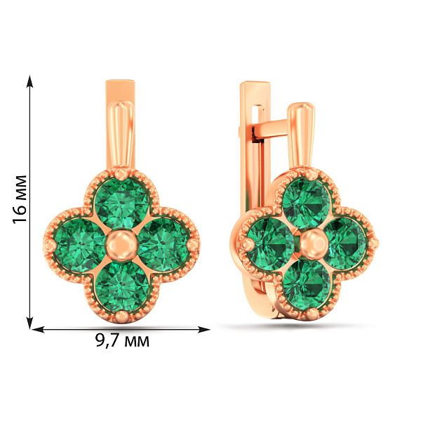 Золоті сережки з кварцом (арт. 111246Пз) – зображення 5