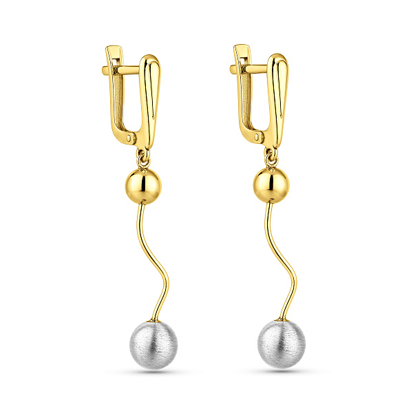 Серьги-подвески из желтого золота (арт. 104593ж) – изображение 1