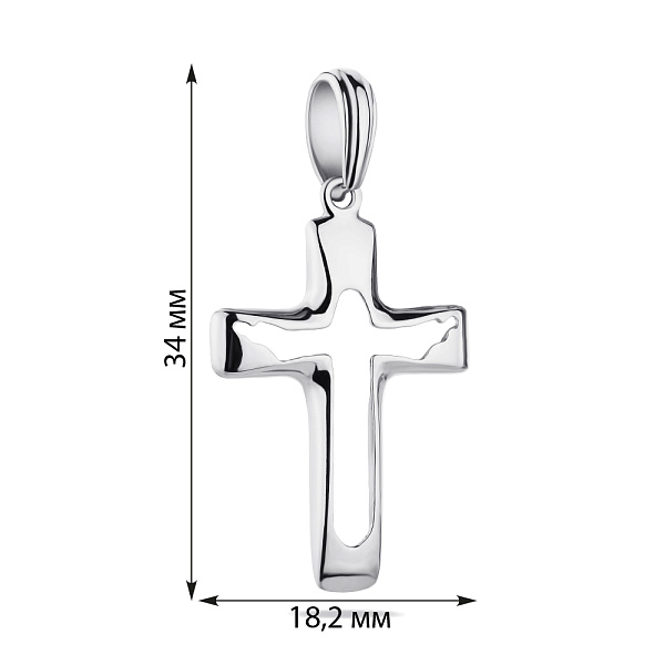 Крестик из серебра с родированием (арт. 7503/1727) – изображение 2