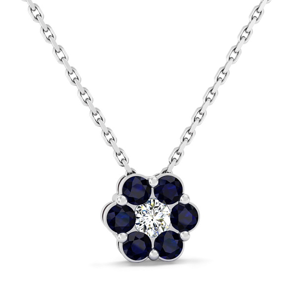 Золоте кольє з сапфірами і діамантом (арт. Ц011634бс) – зображення 1