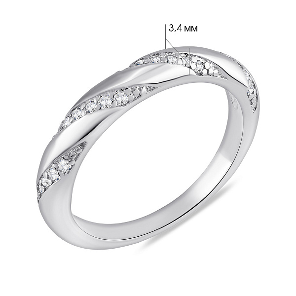 Серебряное кольцо с фианитами (арт. 7501/8018) – изображение 2