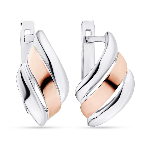 Срібні сережки з золотими накладками (арт. 7202/1100300) – зображення 1