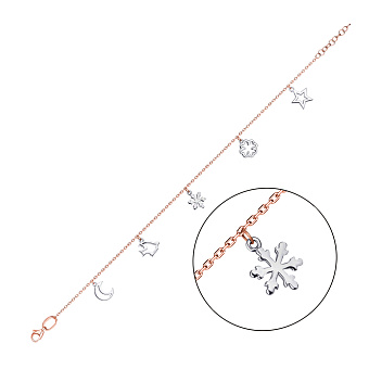 Золотой женский браслет с подвесками (арт. 324047)