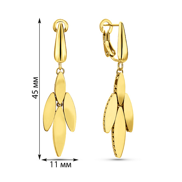 Длинные золотые серьги Francelli (арт. 1091656ж) – изображение 4