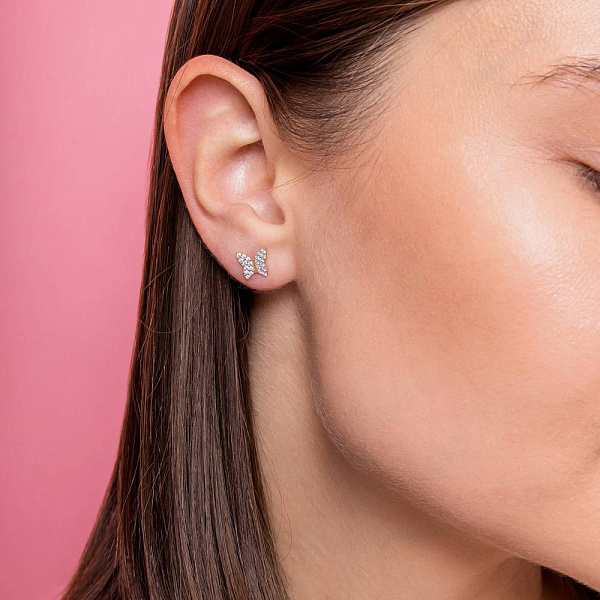 Золотие сережки-пусети Бабочки (арт. 110045) – изображение 8