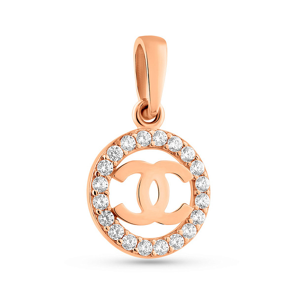 Кулон з червоного золота з фіанітами (арт. 422092) – зображення 1