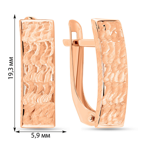 Серьги из красного золота с алмазной гранью (арт. 121804) – изображение 4