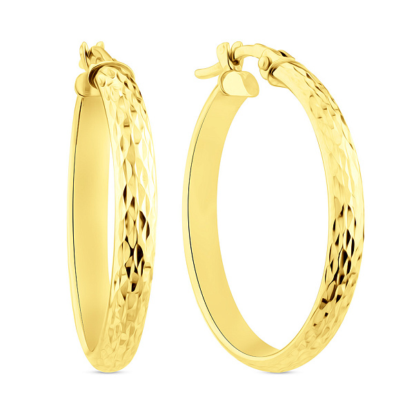 Золотые серьги-кольца без камней (арт. 1091733/20ж) – изображение 1