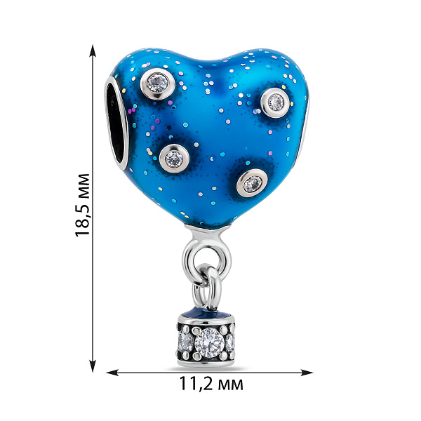 Срібний шарм з емаллю і фіанітами (арт. 7903/4428ес) – зображення 2