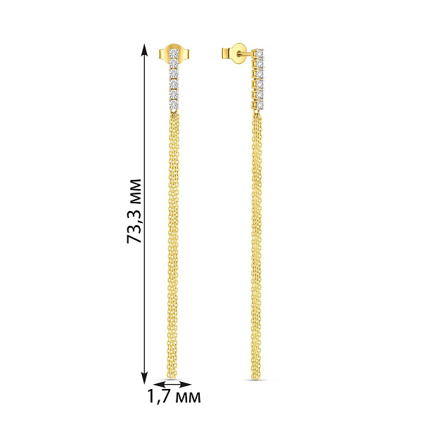 Золотые серьги с бриллиантами Francelli (арт. Т1101175030ж) – изображение 2