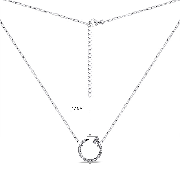 Колье из серебра Гвоздь с фианитами (арт. 7507/2174) – изображение 3