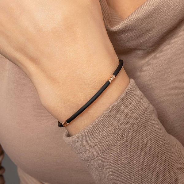 Браслет з каучуку з золотими вставками (арт. 340257а) – зображення 2