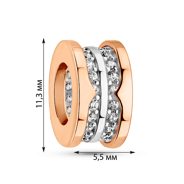 Золотой шарм с фианитами (арт. 424443кб) – изображение 2