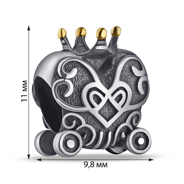 Серебряный шарм Карета (арт. 7903/П5/781) – изображение 2