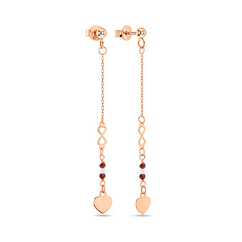 Фото Сережки-пусети з золота з довгою підвіскою (арт. 109235к)