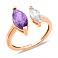 Золотое кольцо с аметистом и фианитом (арт. 1401029Па) – изображение 1
