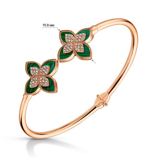 Золотий браслет з малахітами (арт. 3261166млх) – зображення 4