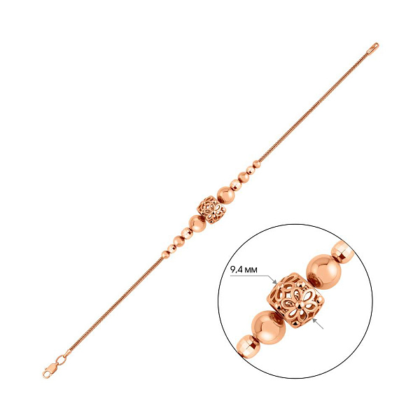 Золотой браслет без камней (арт. 323907) – изображение 2