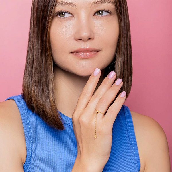 Кольцо Fly из желтого золота с цепочкой (арт. 155779ж) – изображение 5