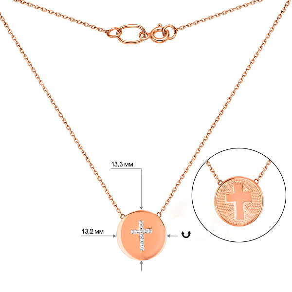 Колье из красного золота с фианитами (арт. 360153) – изображение 5