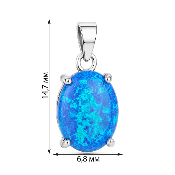 Серебряная подвеска с опалом (арт. 7503/4736Пос) – изображение 2