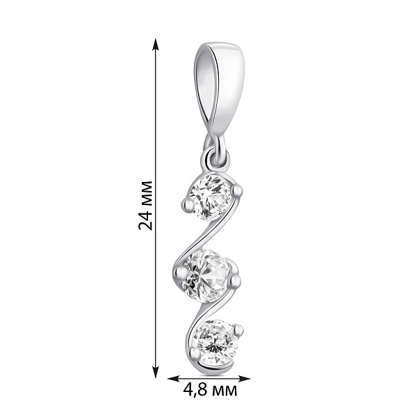 Серебряный кулон с фианитами (арт. 7503/П2Ф/031) – изображение 2