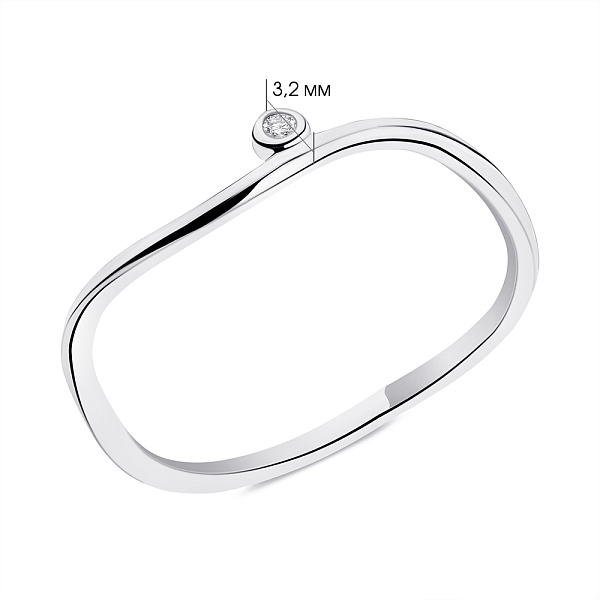 Кольцо из серебра Trendy Style с фианитом (арт. 7501/6388) – изображение 2