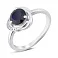 Серебряное кольцо с крупным сапфиром и фианитами (арт. 7501/2178729Спс) – изображение 1