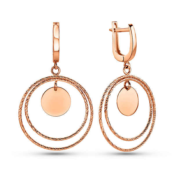 Золотые серьги с подвесками (арт. 109852) – изображение 1