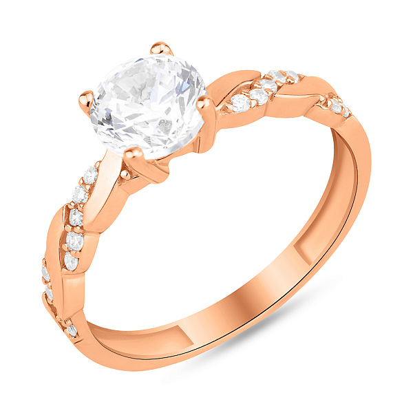 Золотое кольцо с фианитами (арт. 156493) – изображение 1