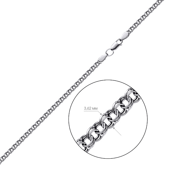Серебряная цепочка плетения Козацкий бисмарк (арт. 7908/1055/3-ч) – изображение 2