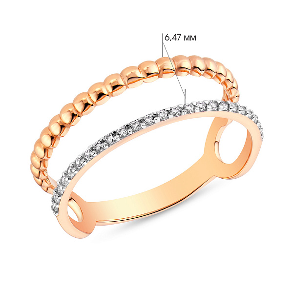 Золотое кольцо с фианитами (арт. 154518) – изображение 4