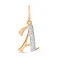 Золотая подвеска Буква А с фианитами (арт. 440283) – изображение 1
