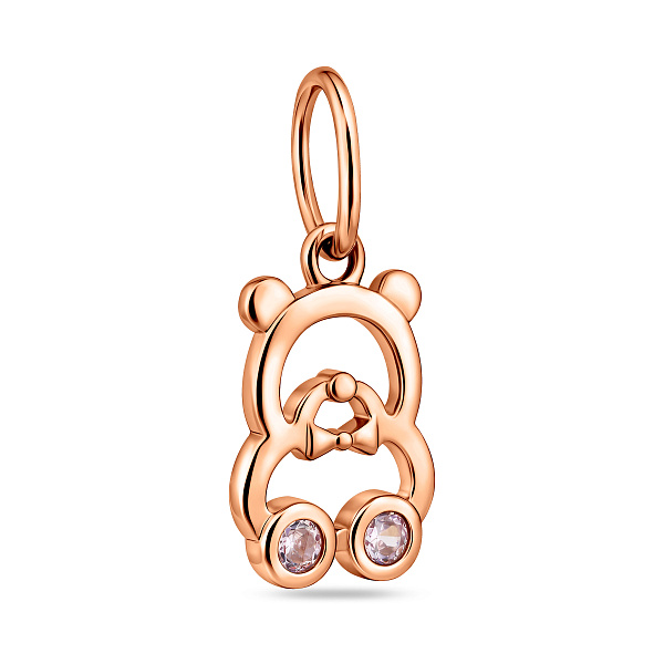 Підвіска з червоного золота Ведмедик з фіанітами (арт. 441287р) – зображення 1