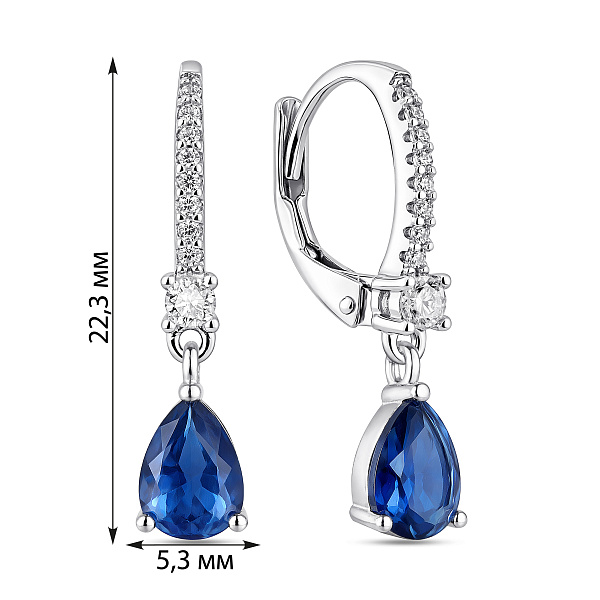 Серьги-подвески из серебра с альпинитами и фианитами (арт. 7502/10115ас) – изображение 2