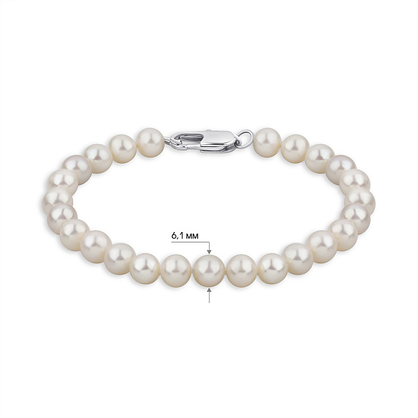 Жемчужный браслет с застежкой из стали (арт. 9003/218/1жб) – изображение 2