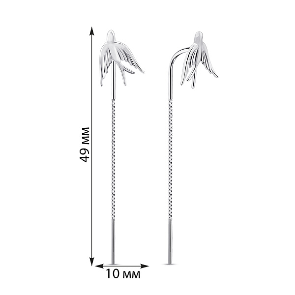 Длинные серебряные серьги Ласточка (арт. 7502/С2/2024) – изображение 2