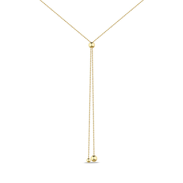 Серебряное колье-галстук с шариками и желтым родированием (арт. 7507/2250ж) – изображение 1