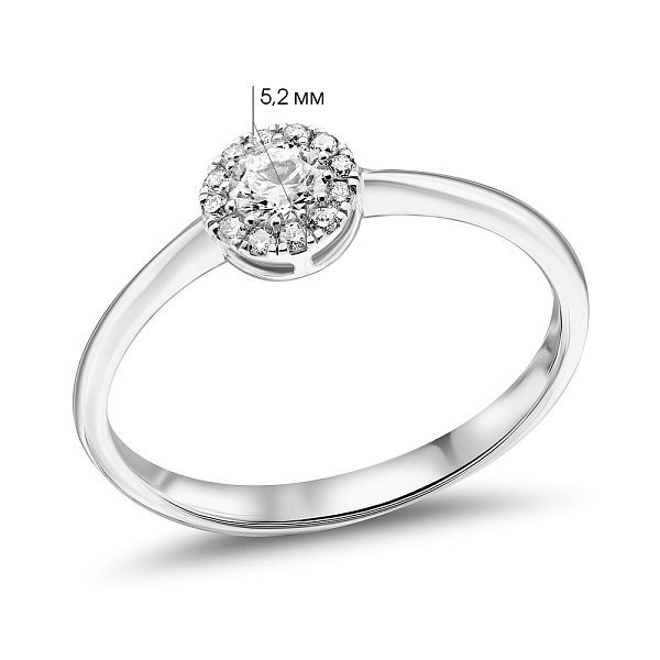 Золота каблучка з діамантами (арт. К341513020б) – зображення 2