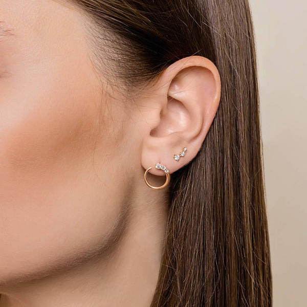 Сережки з червоного золота з діамантами  (арт. Т011389020) – зображення 2