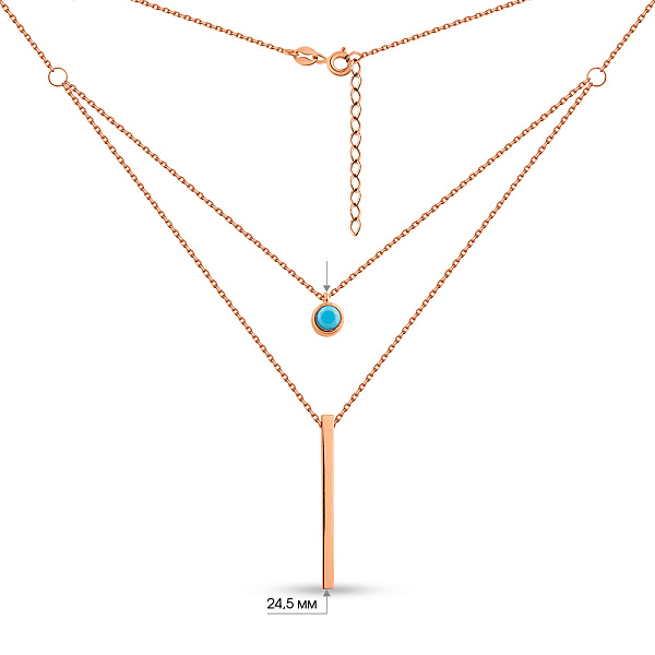 Золотое многослойное колье с бирюзой (арт. 352601ПБ) – изображение 5