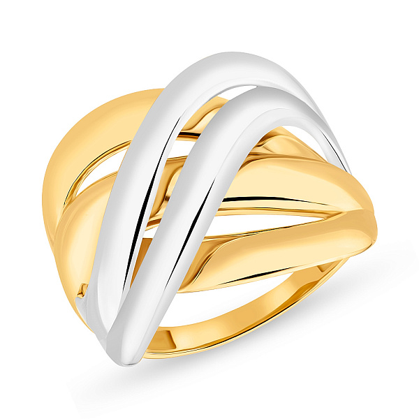 Кольцо из комбинированного золота без вставок (арт. 155357жб) – изображение 1