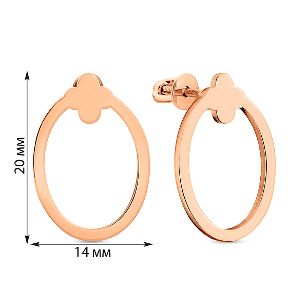 Серьги из красного золота без камней (арт. 109609) – изображение 2
