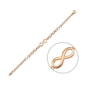 Золотой браслет Бесконечность с фианитами (арт. 326417)