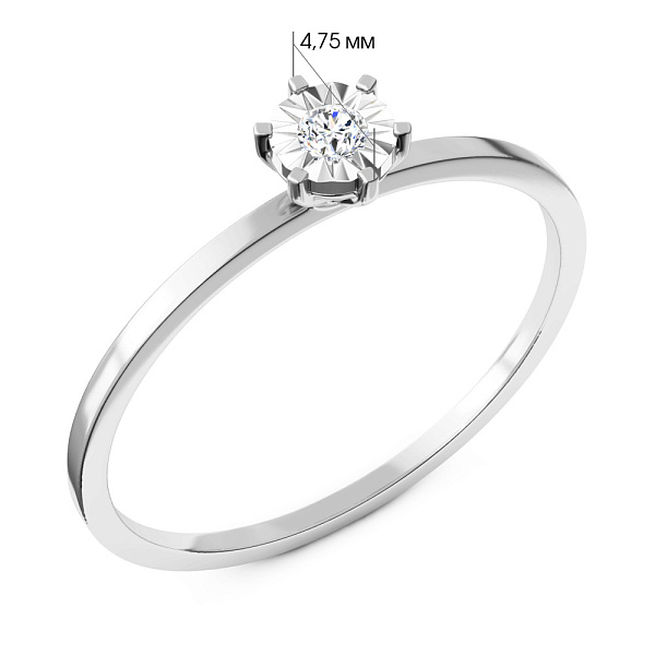 Золотое кольцо с бриллиантом (арт. К011940005б) – изображение 2
