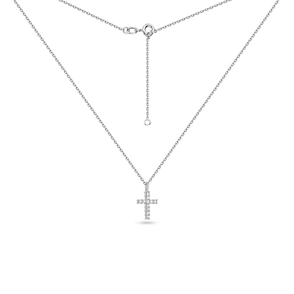 Кольє з білого золота з діамантами (арт. Ц011280015б) – зображення 2