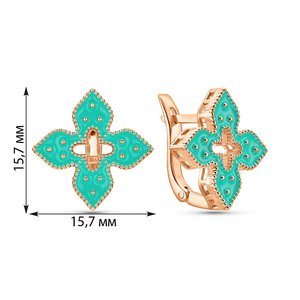 Серьги из красного золота с эмалью (арт. 1091580/15ебрз) – изображение 7