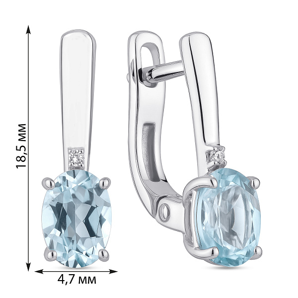 Серебряные серьги с топазом (арт. 7502/2188346Пг) – изображение 2